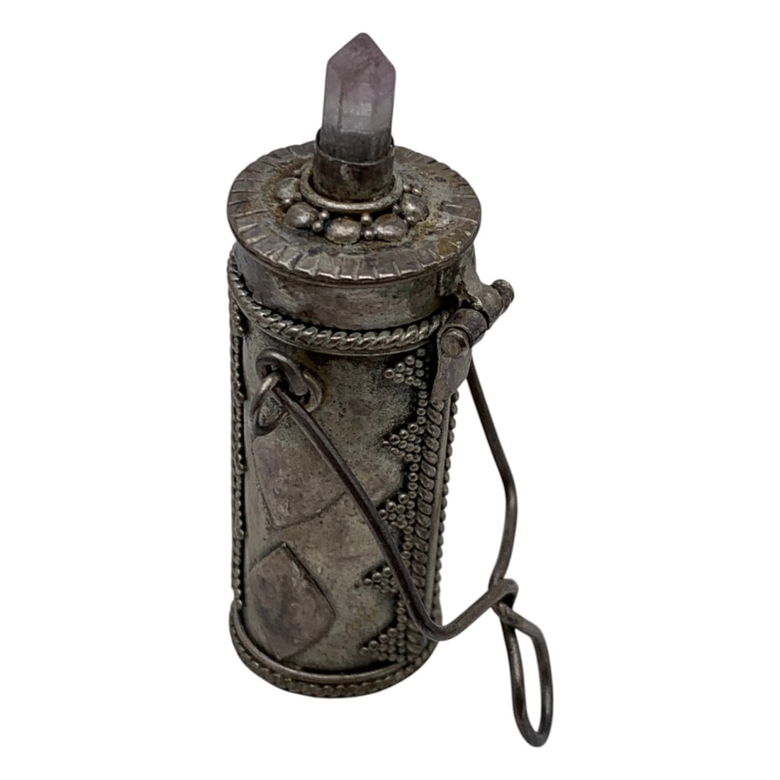 Silver & Clear Crystal Pill Container Pendant (1 of 4)