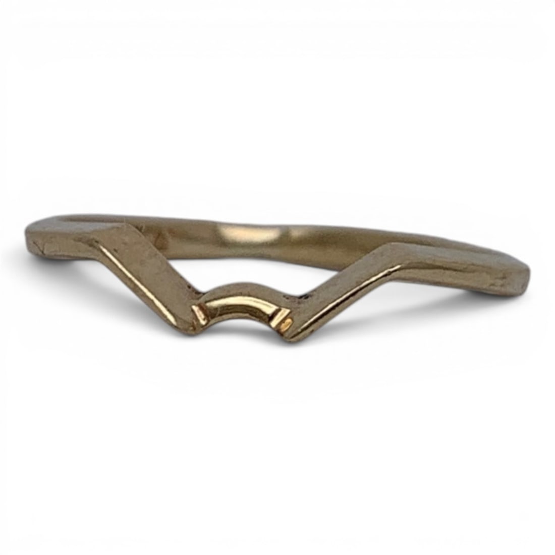 14k Yellow Gold Band: 14k Yellow Gold Band Featuring A Wavy Band Design Marked 14k - Size 5 - 0.7 DwtGemstones Tested With Presidium Gem Tester Il - Berners Does Not Guarantee Authenticity Of Gemstones