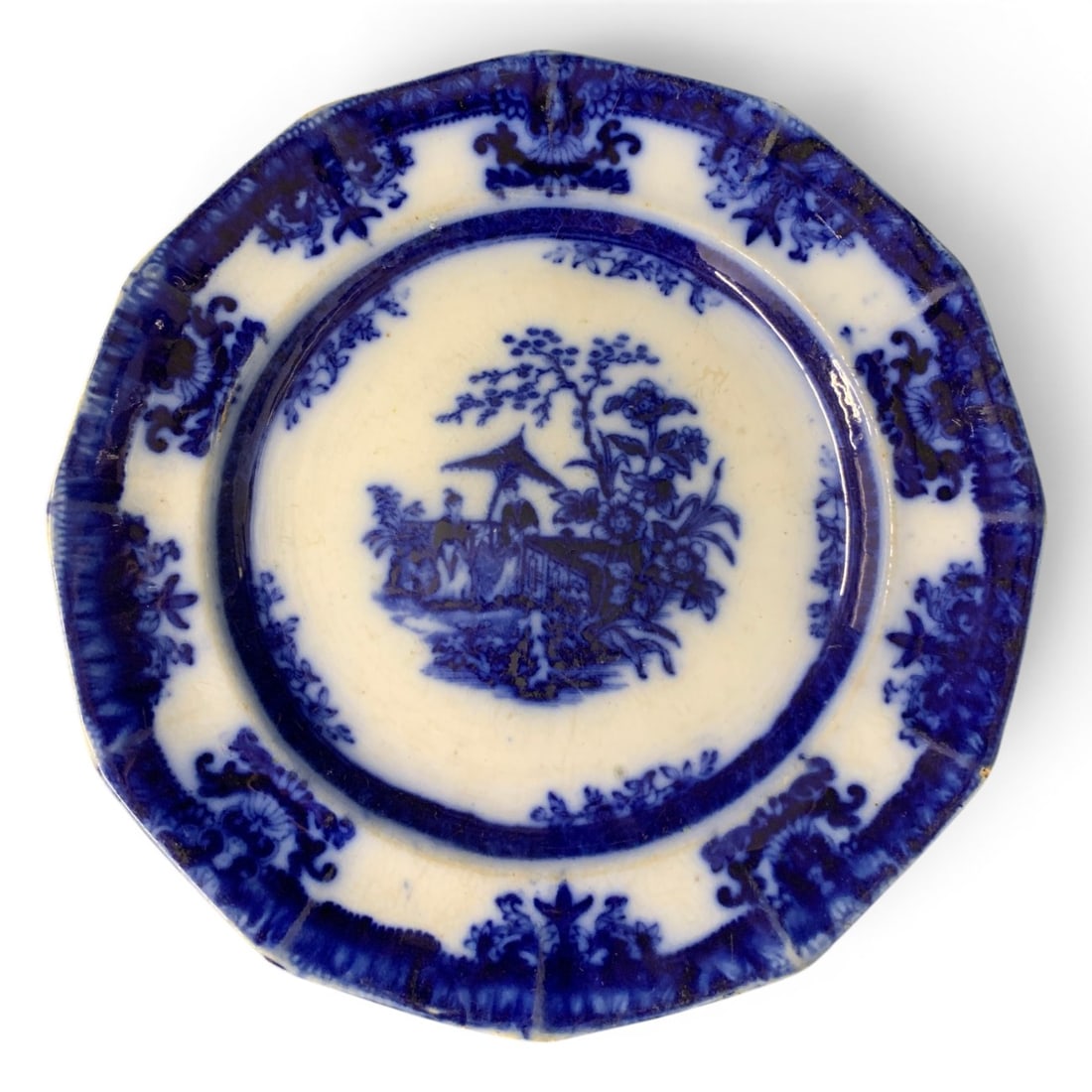 Antique Davenport "amoy" Flow Blue Plate (1 of 4)