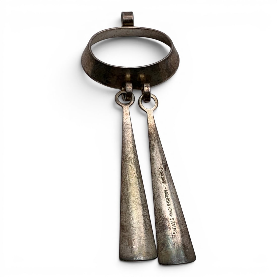 David Anderson Sterling Silver Dangle Pendant: David Anderson Sterling Silver Norway Dangle Pendant Marked 925 David Anderson Norway Sterling - 3 3/8" Long - 10.0 Grams