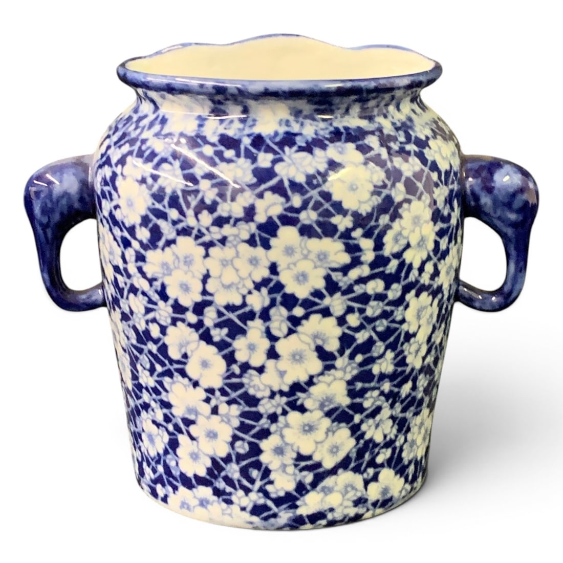Ironstone Blue & White Decorated Wall Pocket (1 of 8)