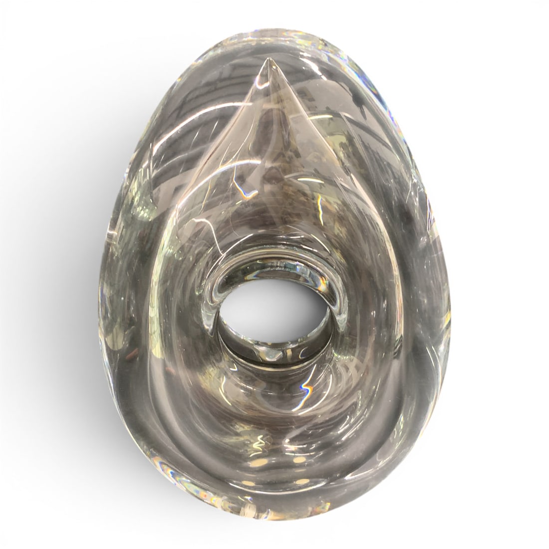 Studio Ahus Realization Art Glass Sculpture: Signed Studio Ahus Realization Art Glass Sculpture Marked On Bottom: Studio Ahus, Sweden, 004, H D A Z, Realization 10 1/4" Tall