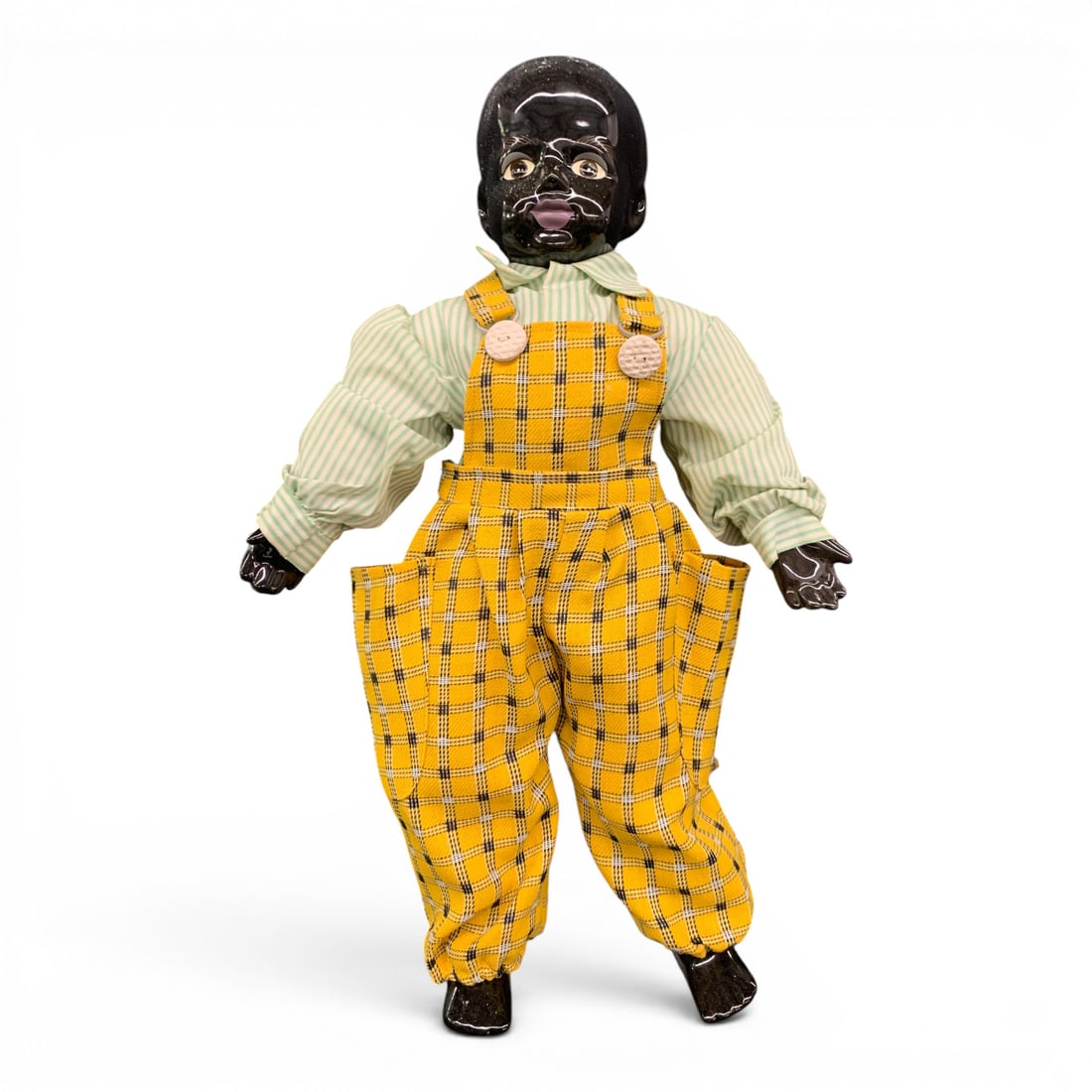 Vintage Black Americana Male Doll: Vintage Black Americana Male Doll Made Of Ceramic And Cloth20" Long