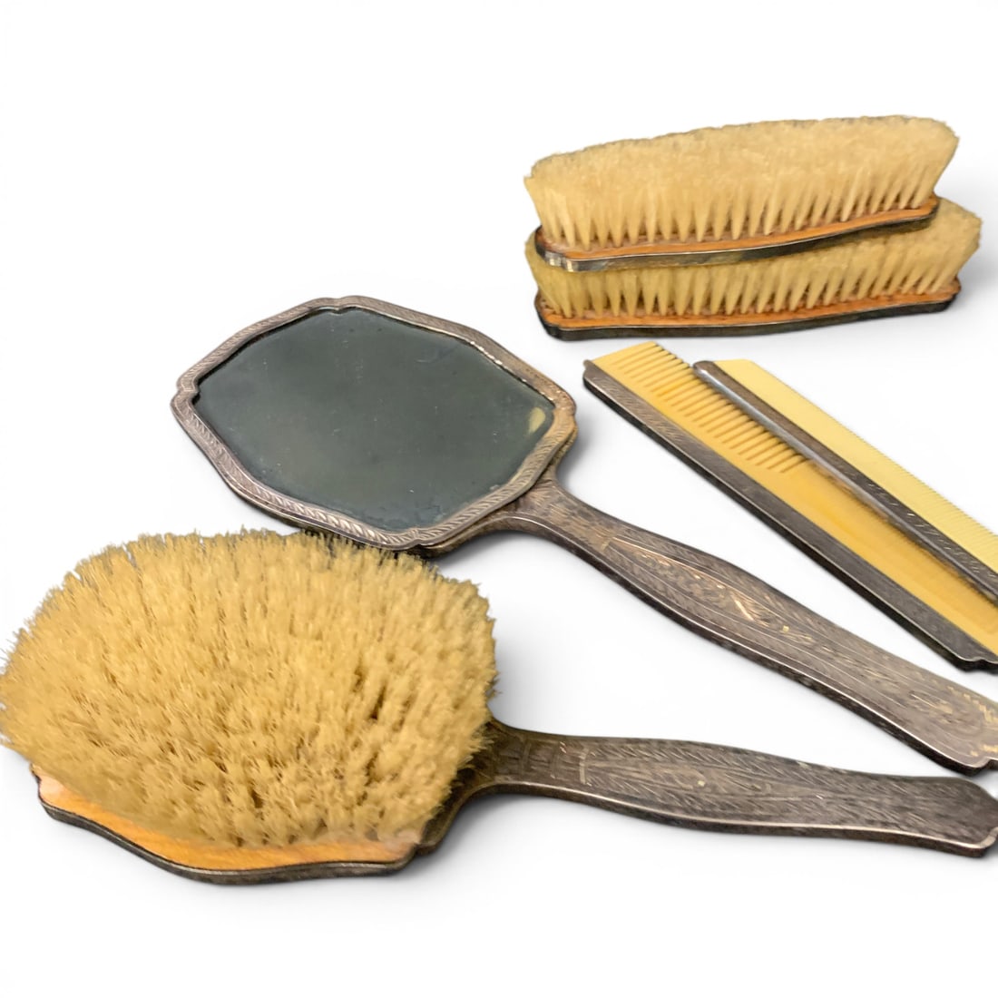 Vintage Silver Plated Vanity Set - 2