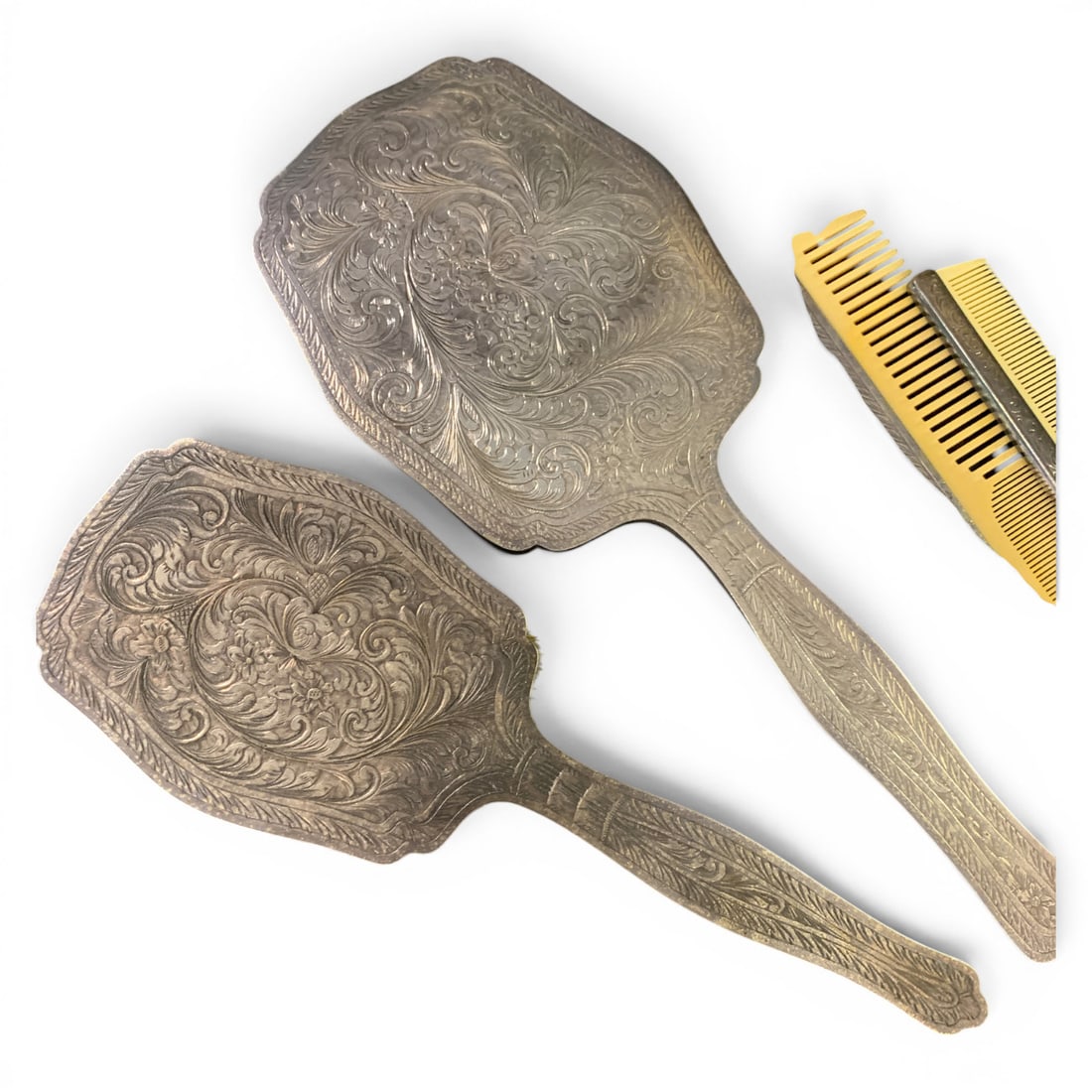 Vintage Silver Plated Vanity Set - 4