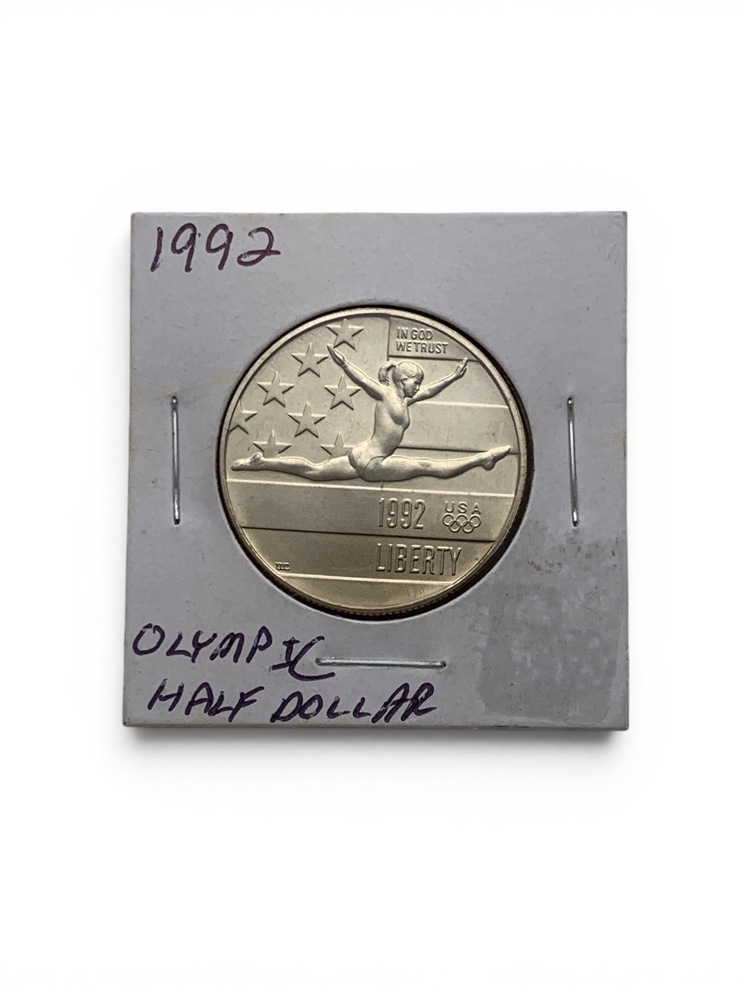 1992 Commemorative Gymnast Silver Half Dollar: 1992 Commemorative Olympic Gymnast Silver Half Dollar - 90% Silver Content