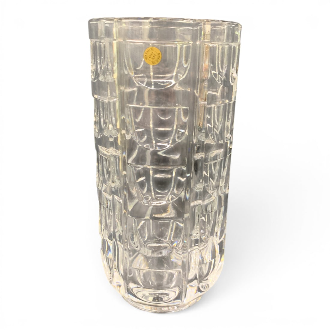 Slovakia Glass Cylindrical Vase: Cylindrical Glass Vase Made In Slovakia9 1/4" Tall
