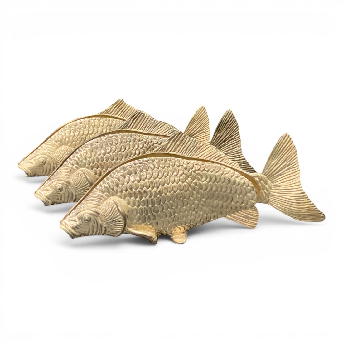 3 Silver Tone Fish Sculptures - 2