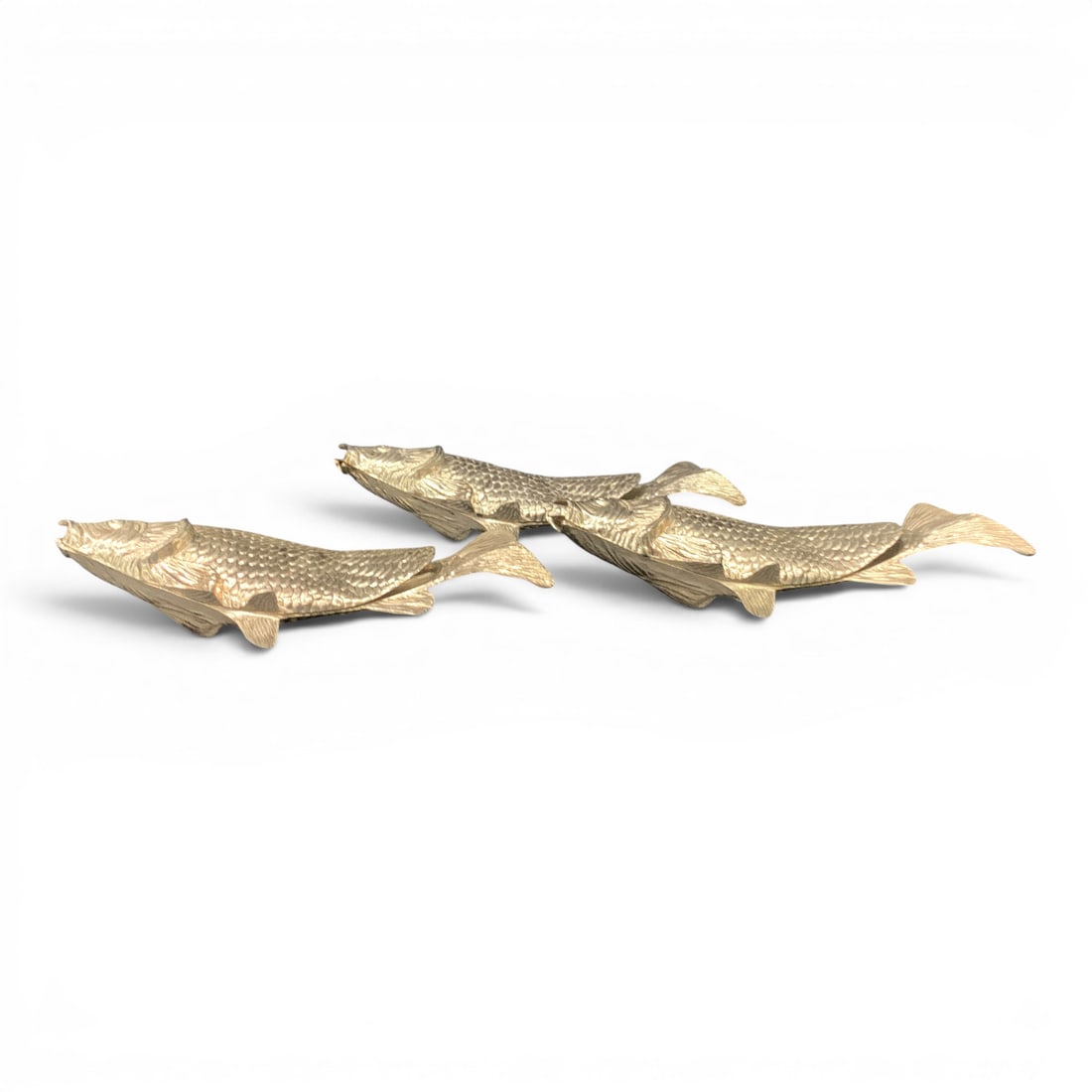 3 Silver Tone Fish Sculptures - 4