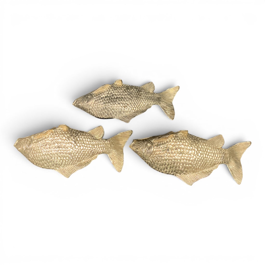 3 Silver Tone Fish Sculptures - 5