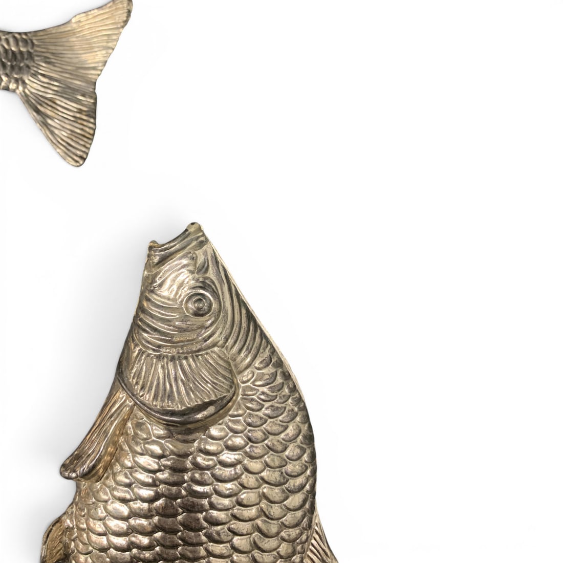 3 Silver Tone Fish Sculptures - 8