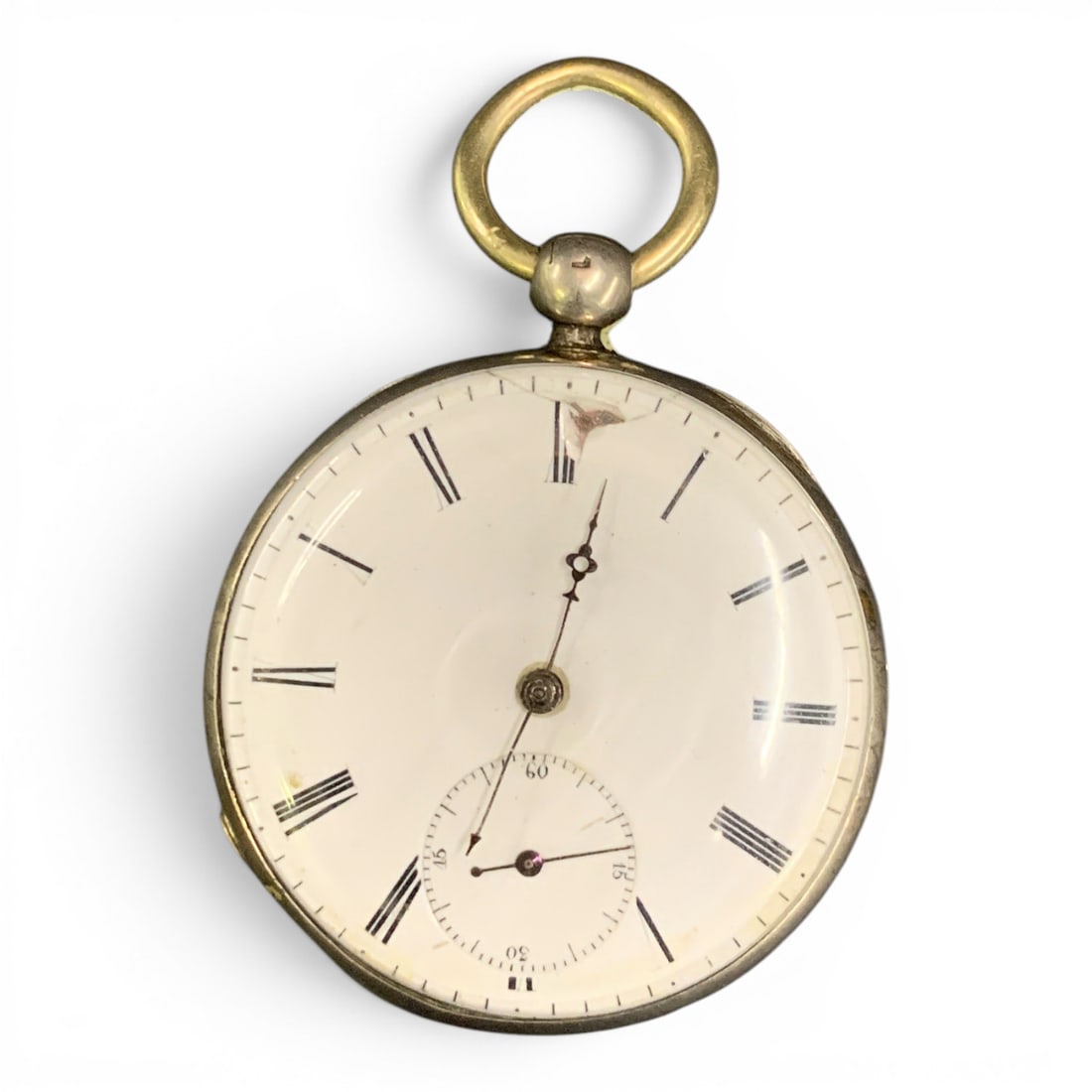 19th Century Coin Silver Pocket Watch: 19th Century Fusee Coin Silver Pocket WatchBears Markings On Inside Cases: 15366, Auorel, No. 15366, 15 Rubies 60.7 Grams - 2 5/8" Long Front Crystal Needs Repaired - Front Dial Shows Damage