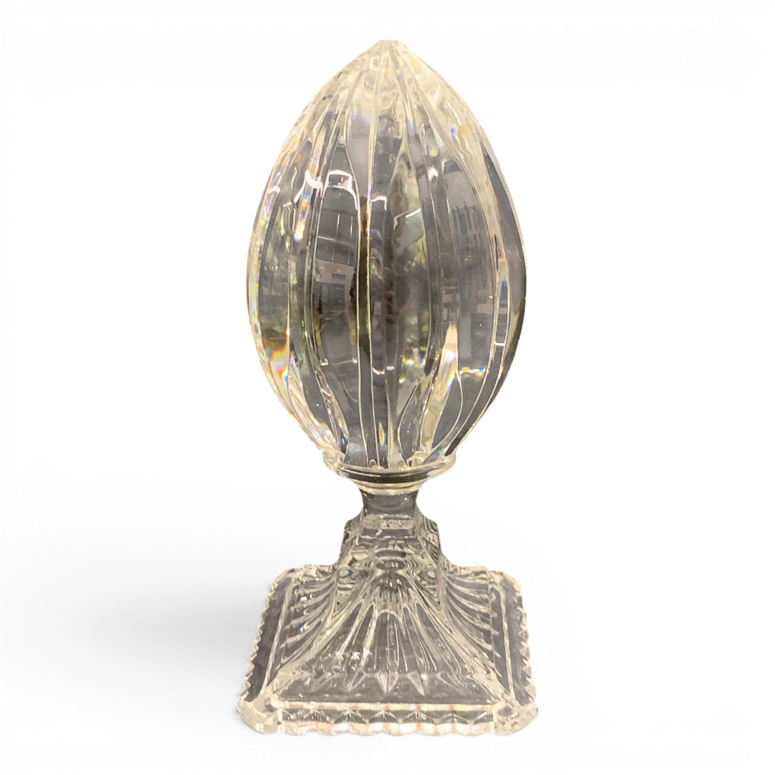 Vintage Lead Crystal Glass Egg Sculpture: Vintage Lead Crystal Glass Egg Sculpture 7 1/2" Tall