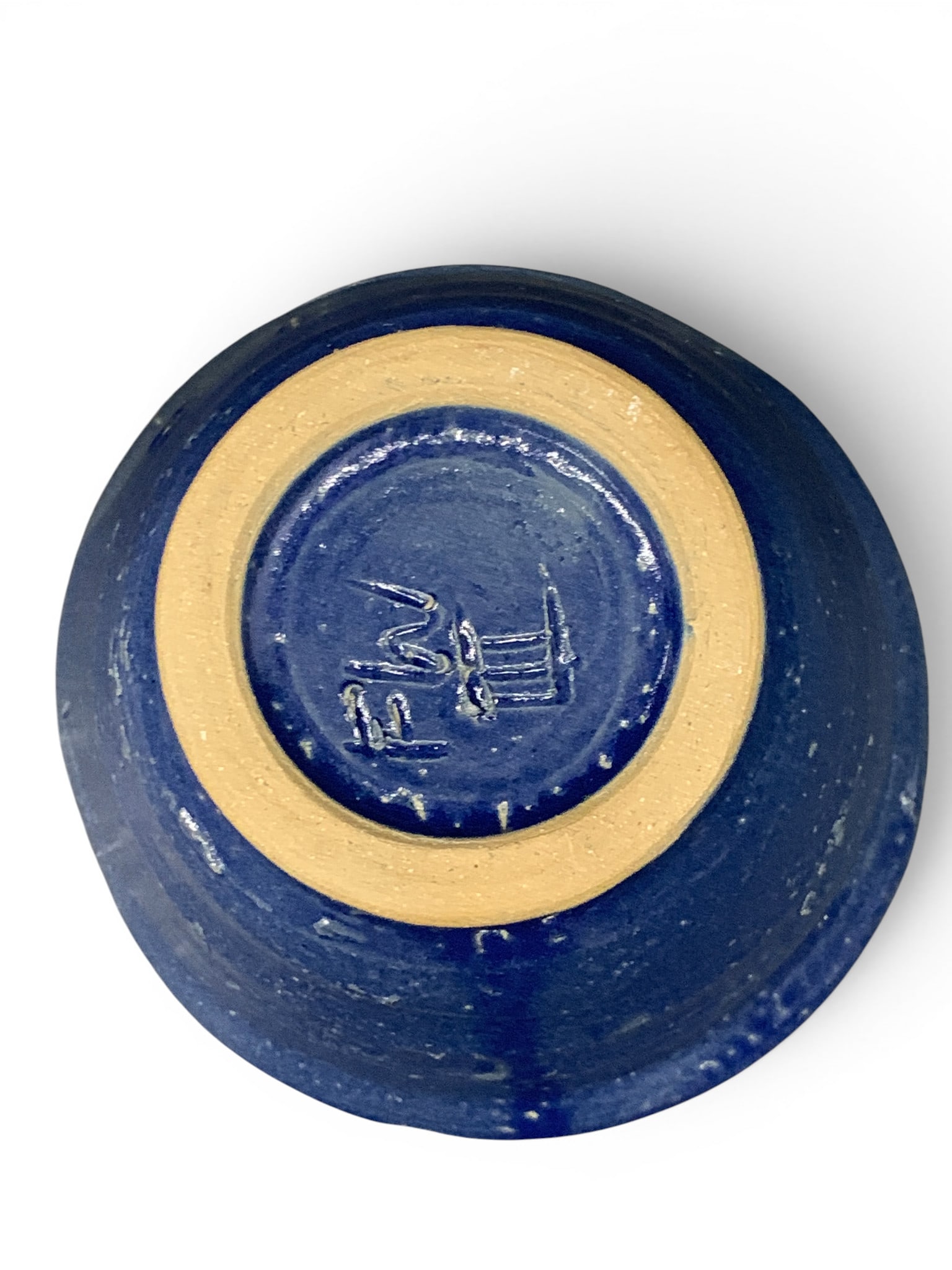 Signed Blue Ceramic Bowl - 5