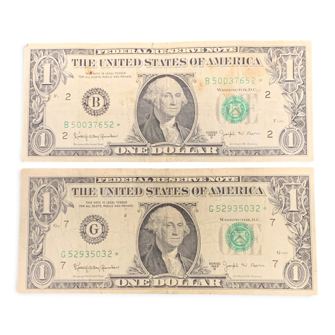 2 1963 $1 Barr Star Notes (1 of 2)