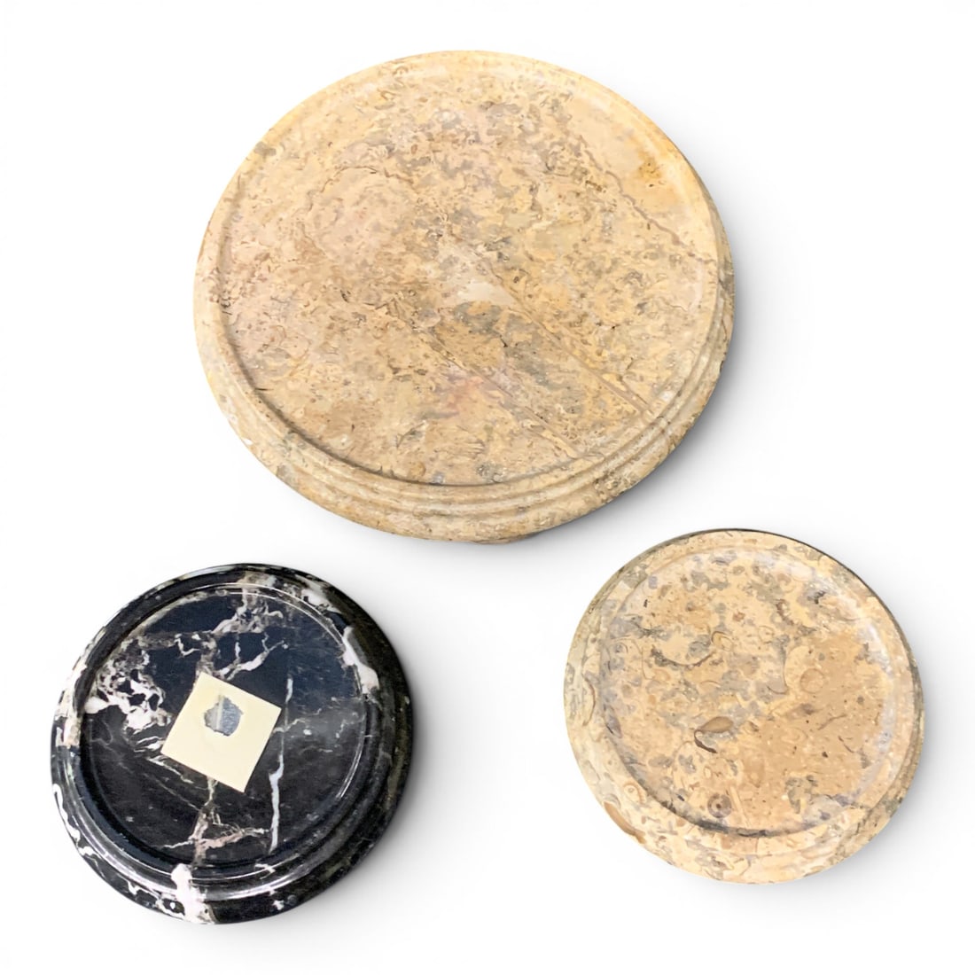 3 Round Footed Marble Bases - 3