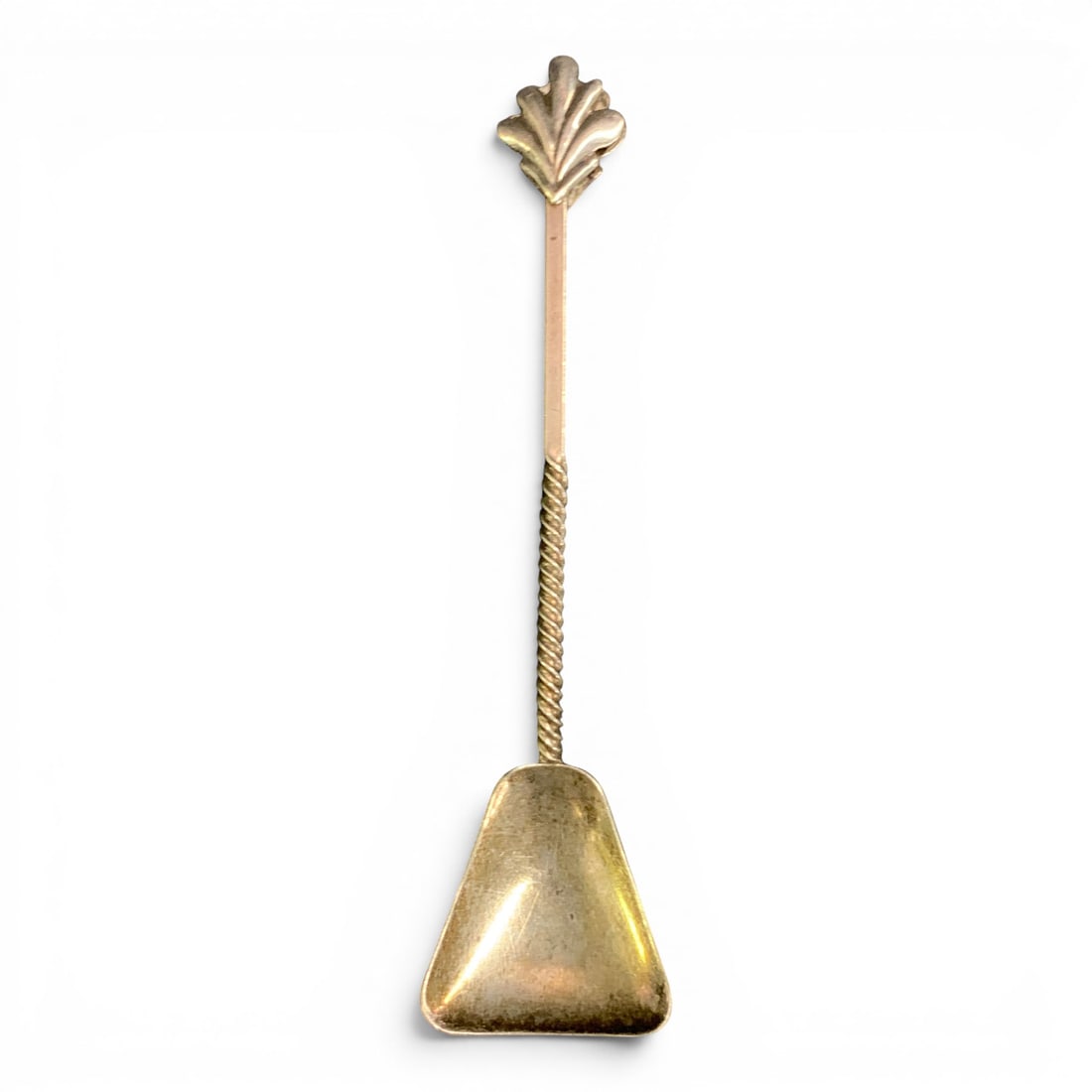 Vintage Sterling Silver Cocktail Spoon: Vintage Sterling Silver Cocktail Spoon Featuring A Twisted Handle And A Flat Triangular Shaped BowlMarked: Sterling R - 3 3/4" Long - 0.175 Ozt