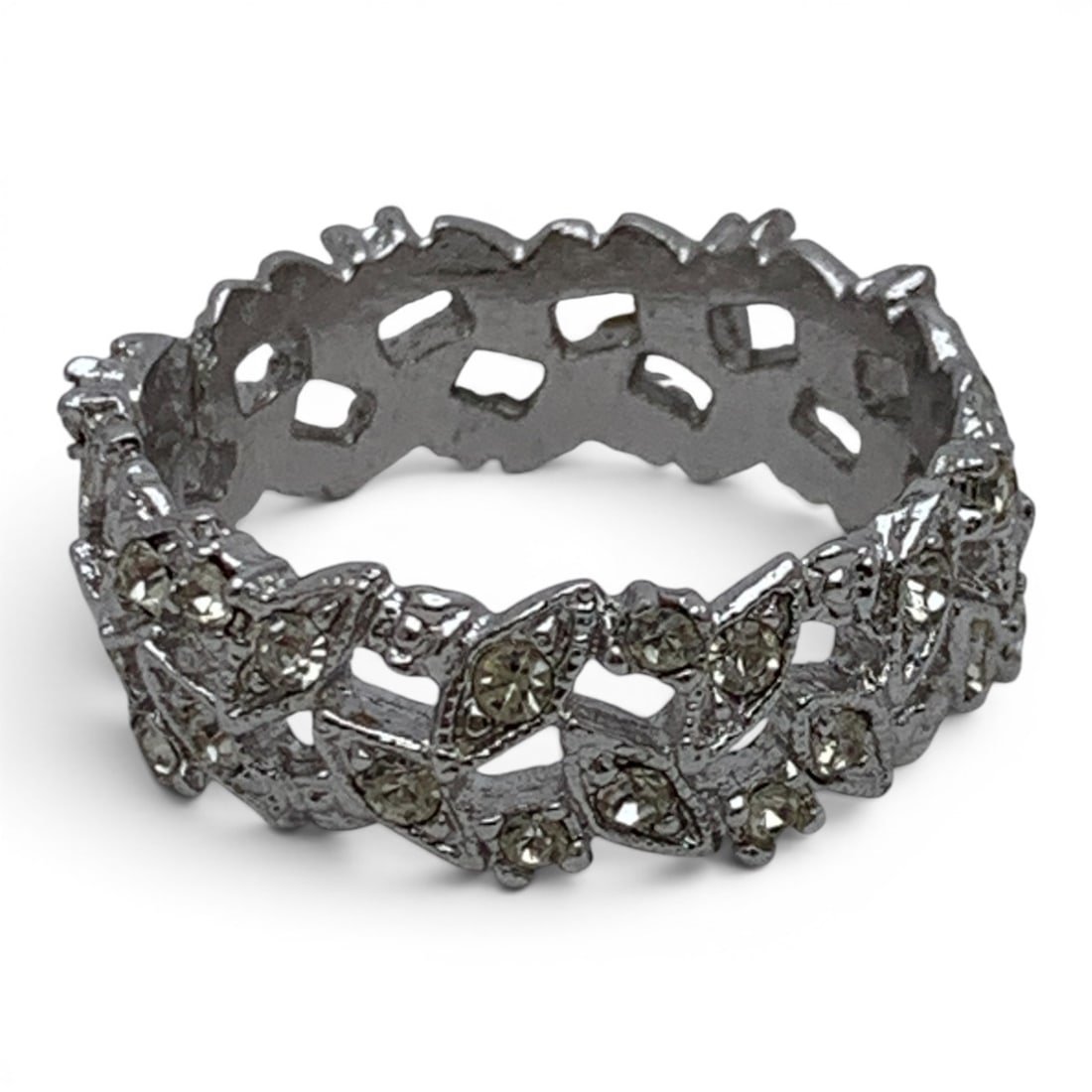 Sterling Silver & Clear Stone Ring - 2