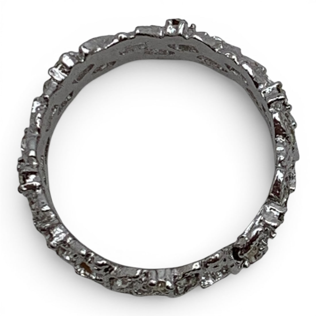 Sterling Silver & Clear Stone Ring - 5