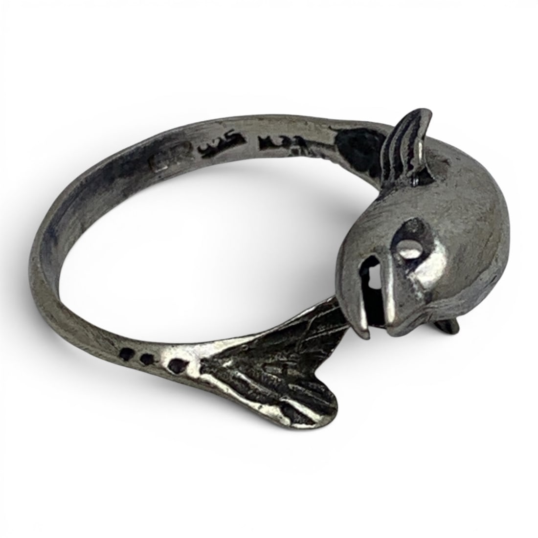 Sterling Silver Dolphin Ring - 5