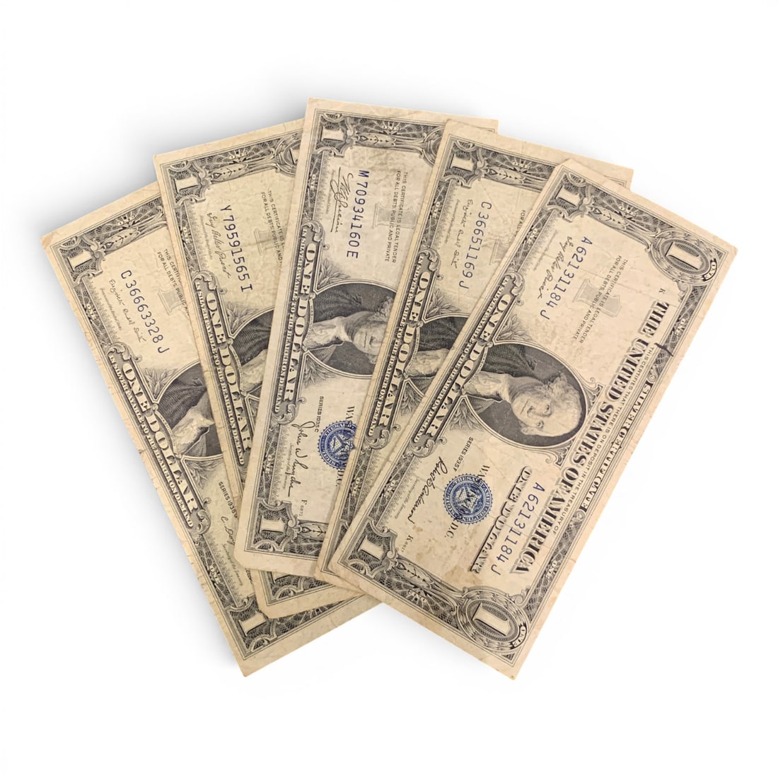 5 $1 1935 Silver Certificate Notes - 2