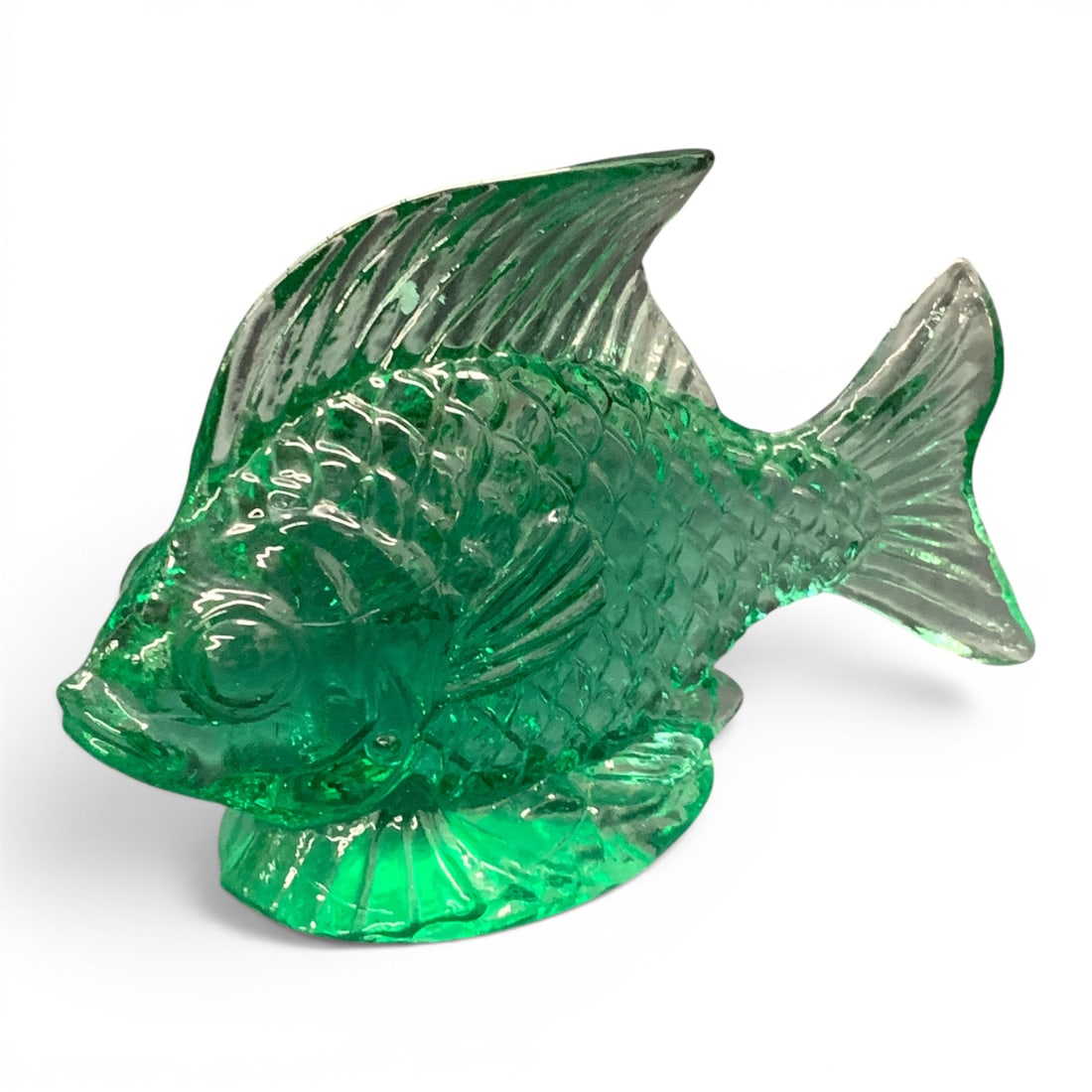 Wilkerson Glass Chuby Fish Figurine: Wilkerson Glass Glowy Chubby Fish Figurine 4" Tall