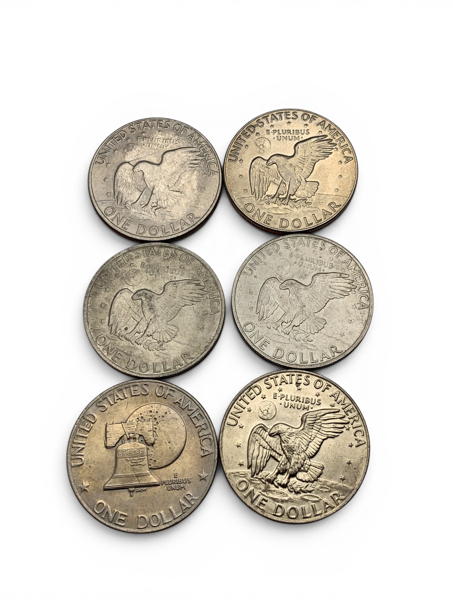 6 Different Large Eisenhower Dollars - 2