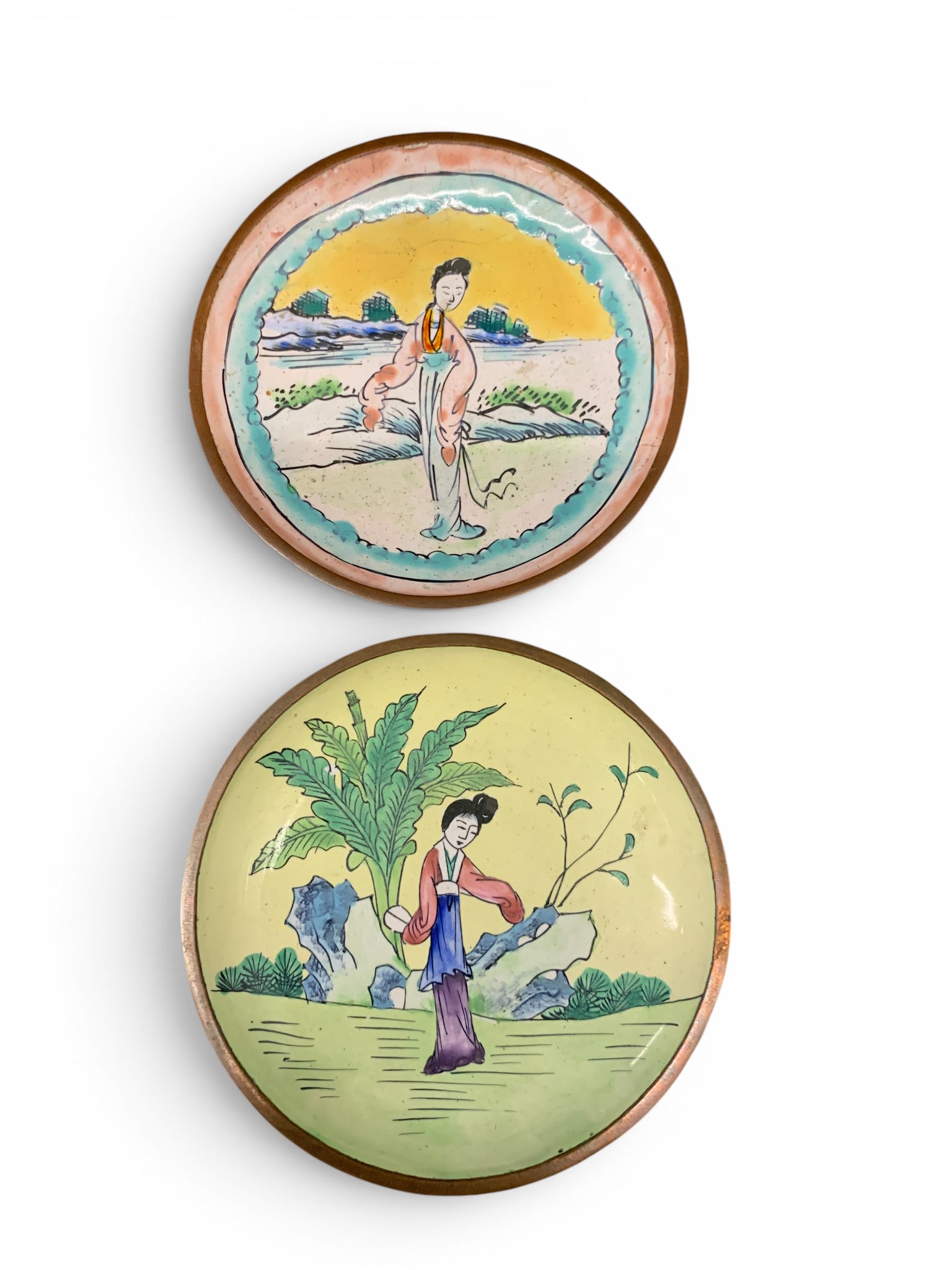 2 Vintage Chinese Canton Enamel Plates (1 of 4)