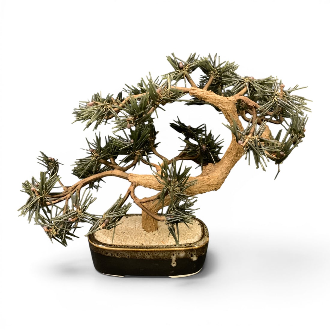 Artificial Stylized Podocarpus Bonsai Sculpture: Artificial Stylized Podocarpus Bonsai Tree Sculpture13" Tall - 16" Long