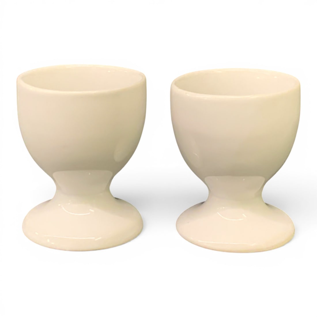 2 White Porcelain Egg Cups - 2