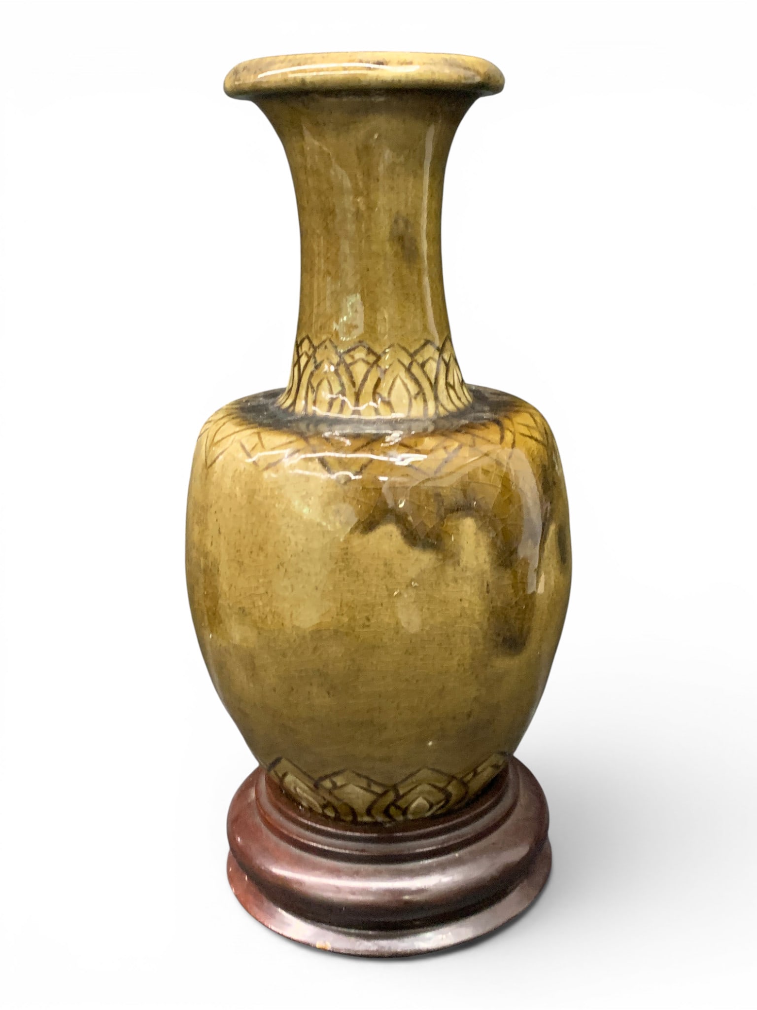 Green Ceramic Glazed Vase - 3