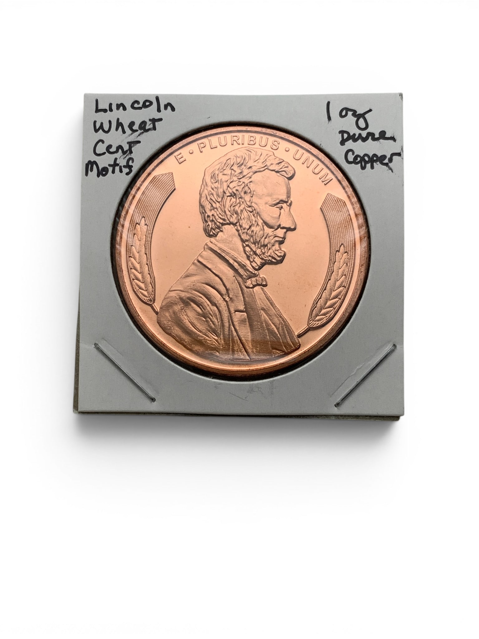 Lincoln Wheat 1 Ounce Copper Round: 1 Ounce .999 Fine Copper Round Depicting A Lincoln Wheat PennyMarked: Copper .999 Fine