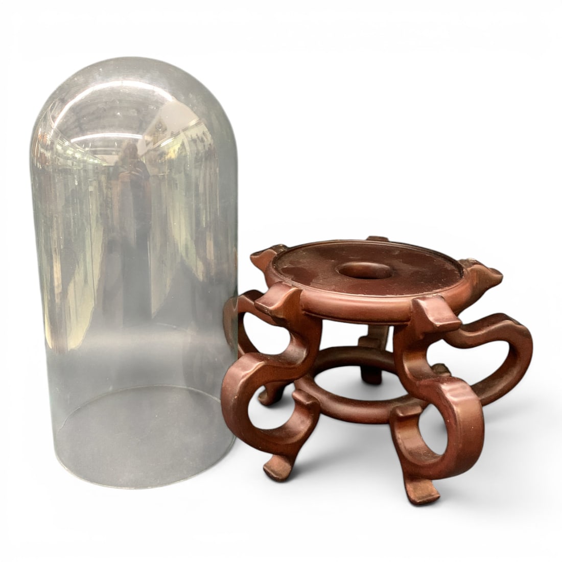 Large Glass Dome On Wooden Base (1 of 4)
