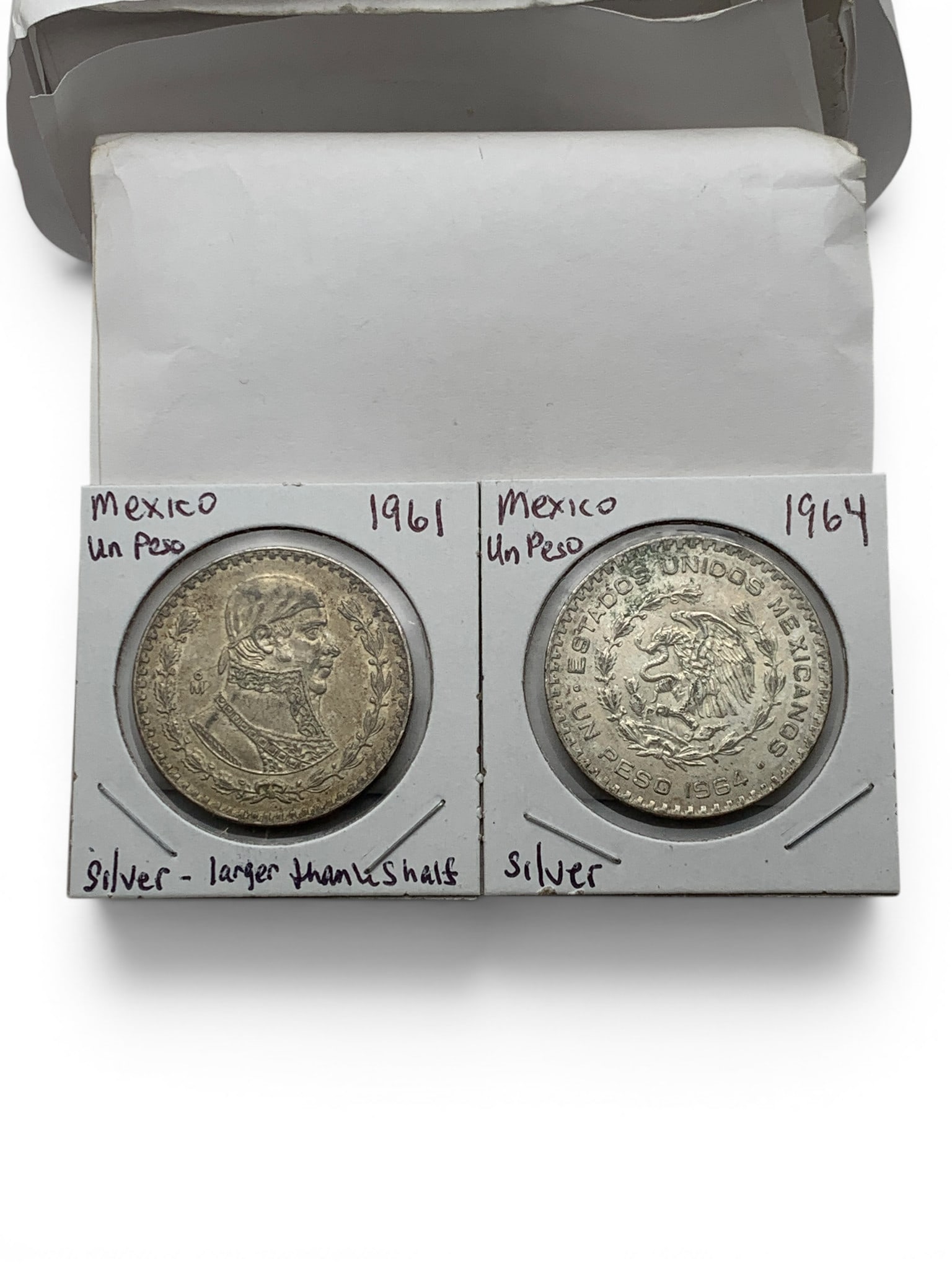 1961 & 1964 Mexico Silver Pesos (1 of 2)
