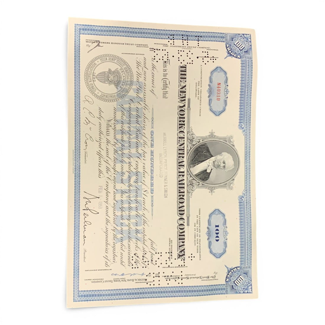 Vintage 1963 Railroad Stock Certificate (1 of 3)