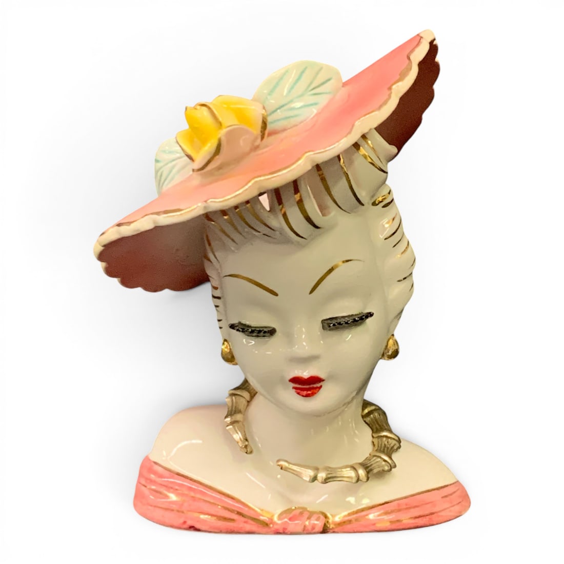 Vintage Lefton's Ceramic Lady Head Vase (1 of 9)