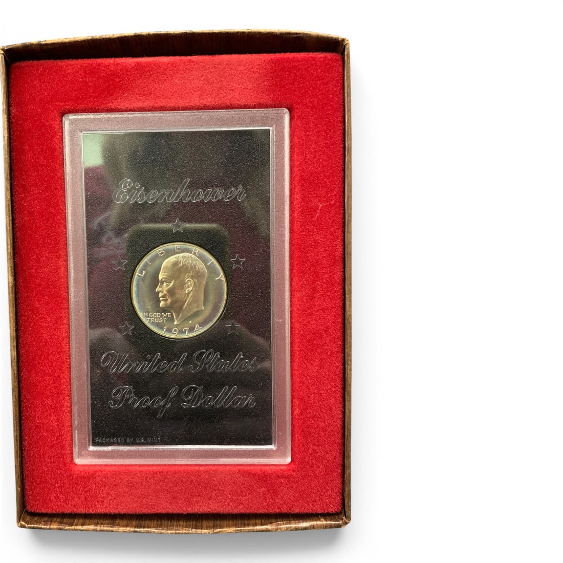1974 S Silver Proof Eisenhower Dollar: 1974 S Silver Proof Eisenhower Dollar In Fitted Box