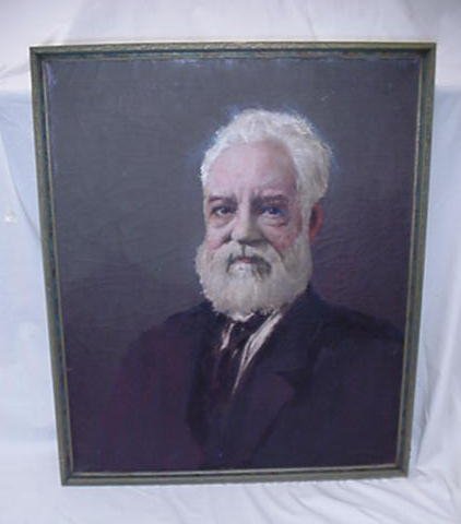 Signed CH. WM. Duvall portrait: Signed CH. WM. Duvall 29.5" x 24.5" portrait of man, even crazing