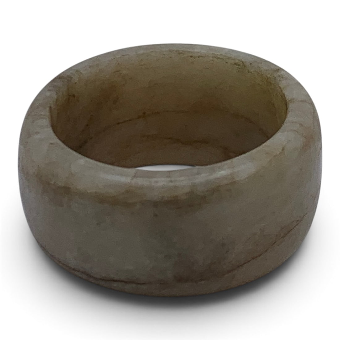 Carved Chinese Gray Jade Ring - 2