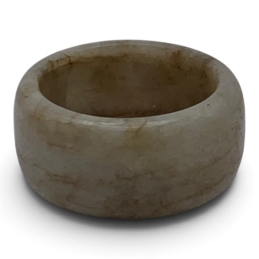 Carved Chinese Gray Jade Ring - 3
