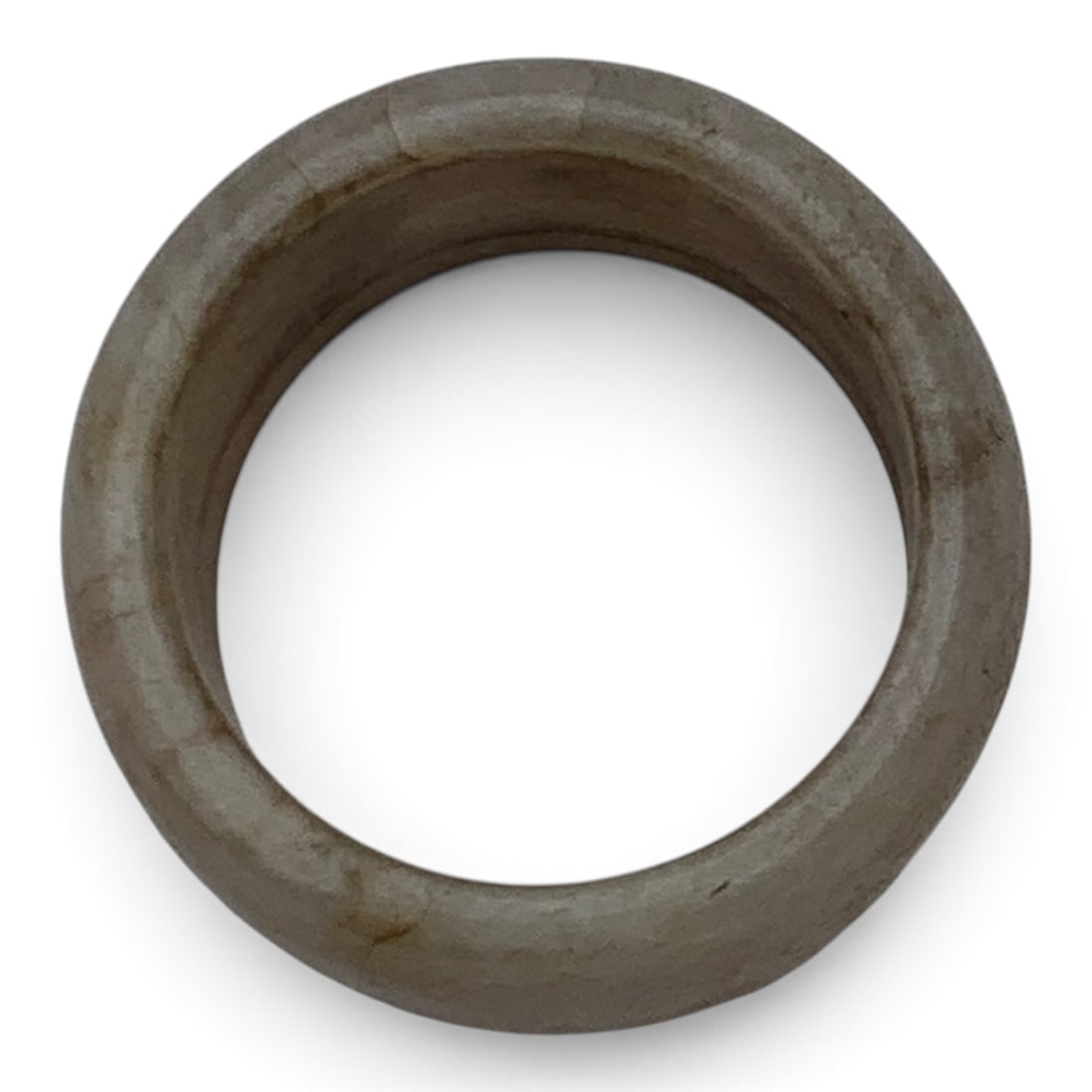 Carved Chinese Gray Jade Ring - 4