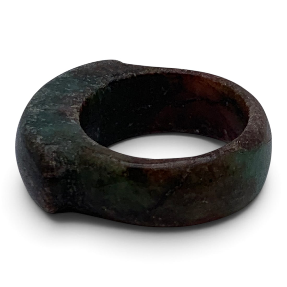 Carved Chinese Dark Colored Jade Ring - 3