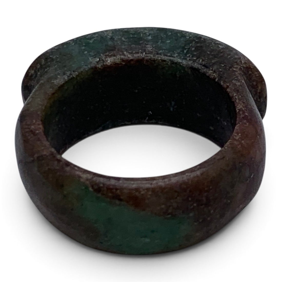 Carved Chinese Dark Colored Jade Ring - 4
