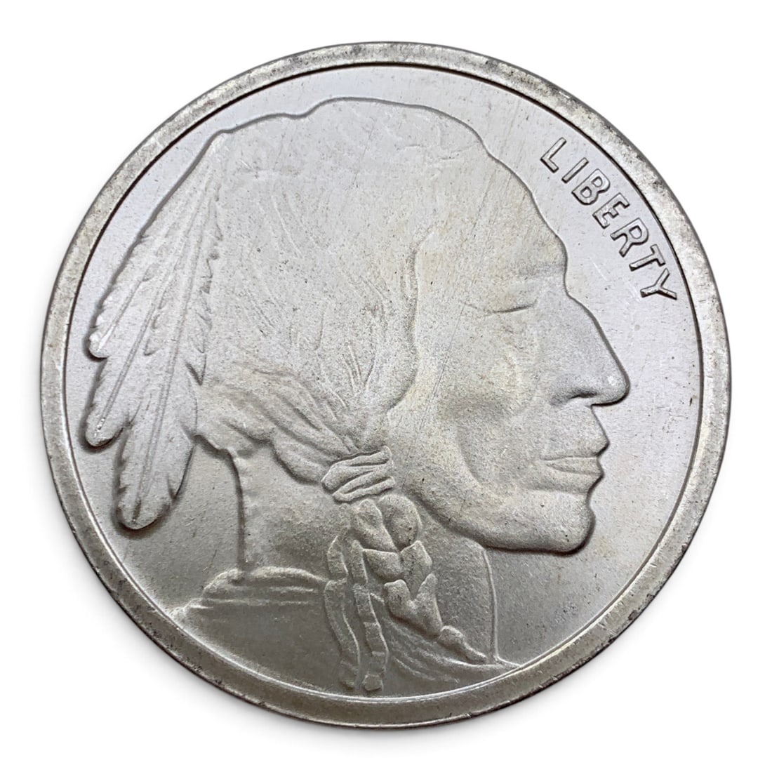 1oz .999 Fine Silver Buffalo Round: 1oz .999 Fine Silver Buffalo Round Marked: One Troy Ounce, .999 Fine Silver