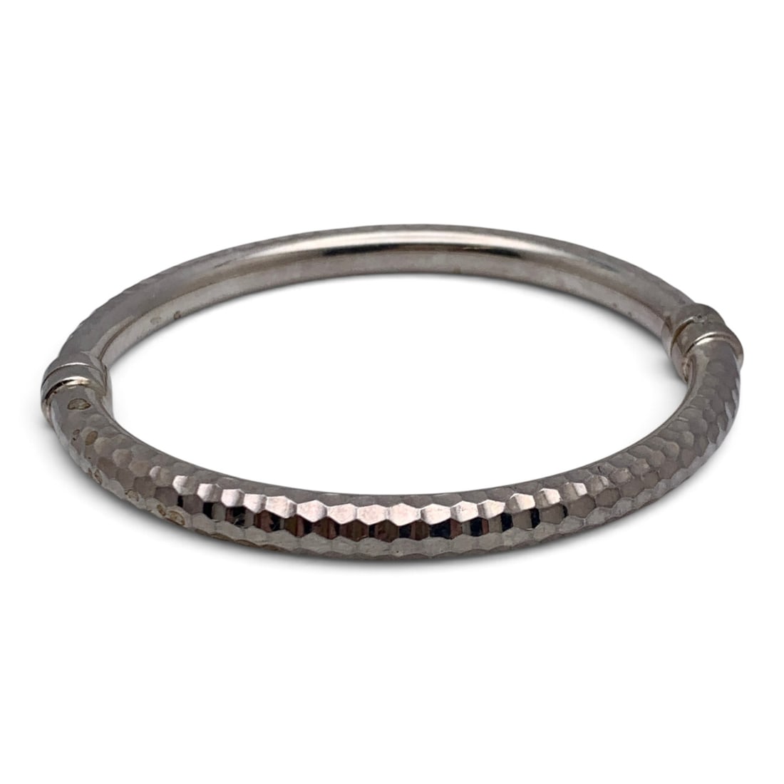 Sterling Silver Textured Hinge Bracelet - 2