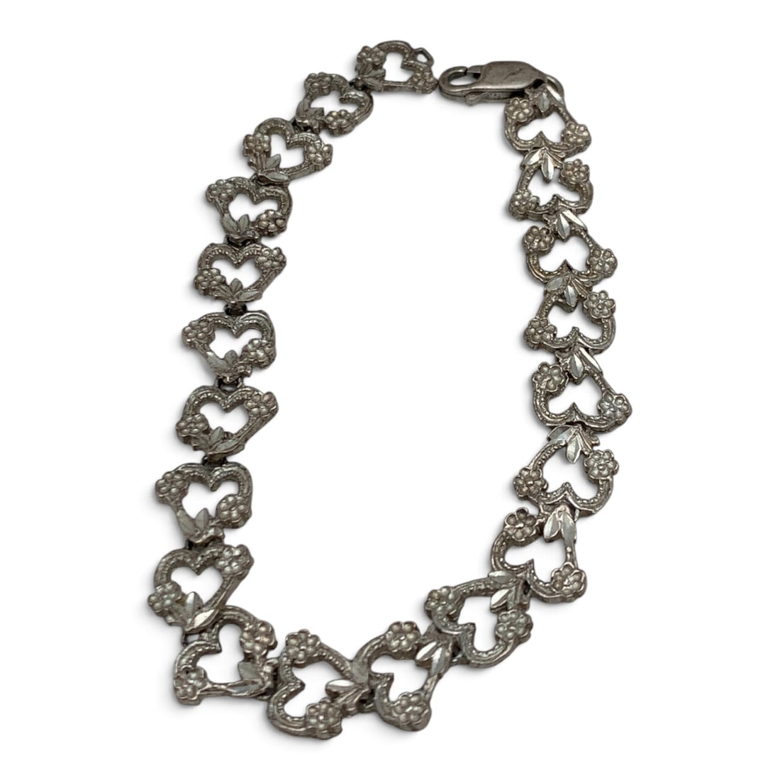 Sterling Silver Heart Bracelet - 5
