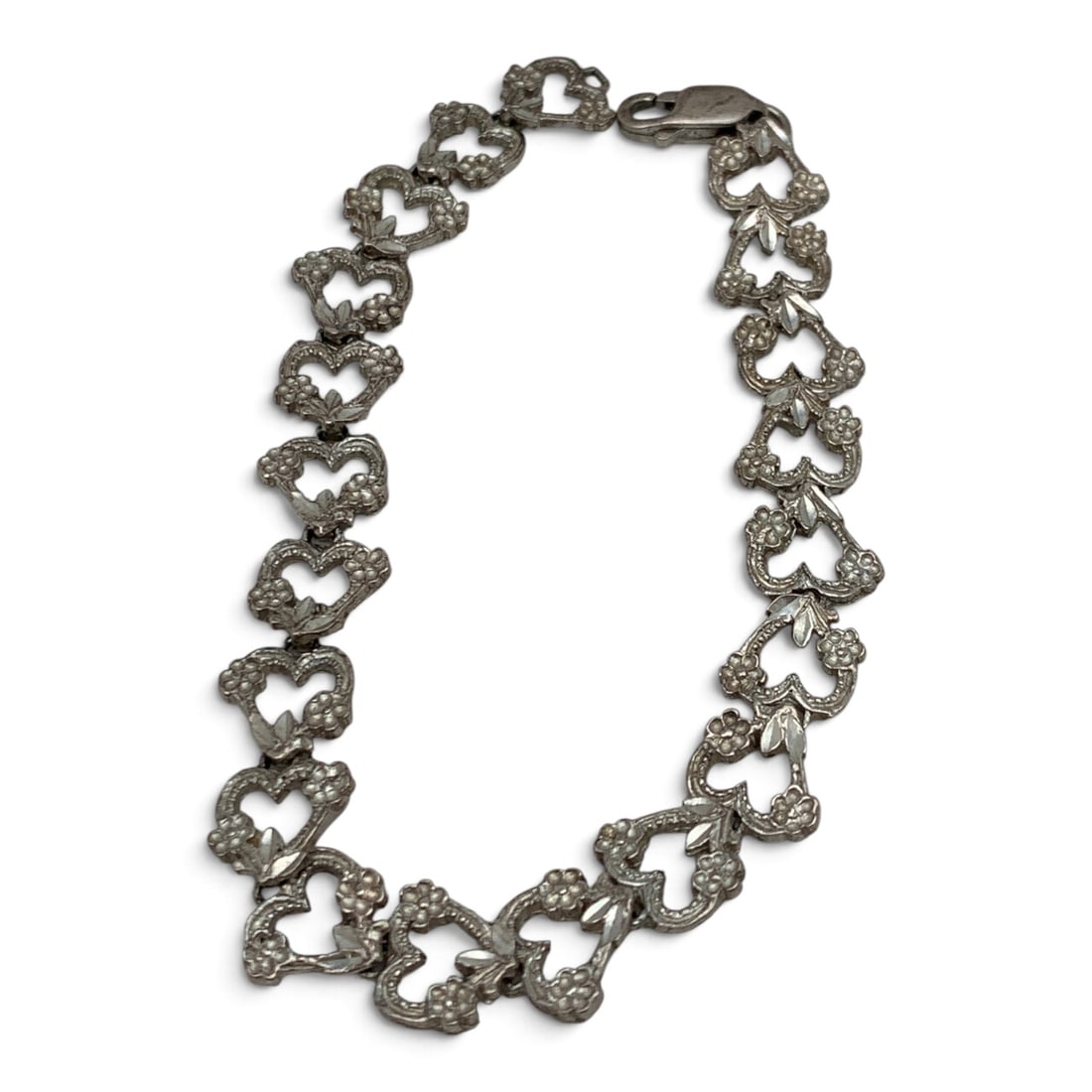 Sterling Silver Heart Bracelet - 6