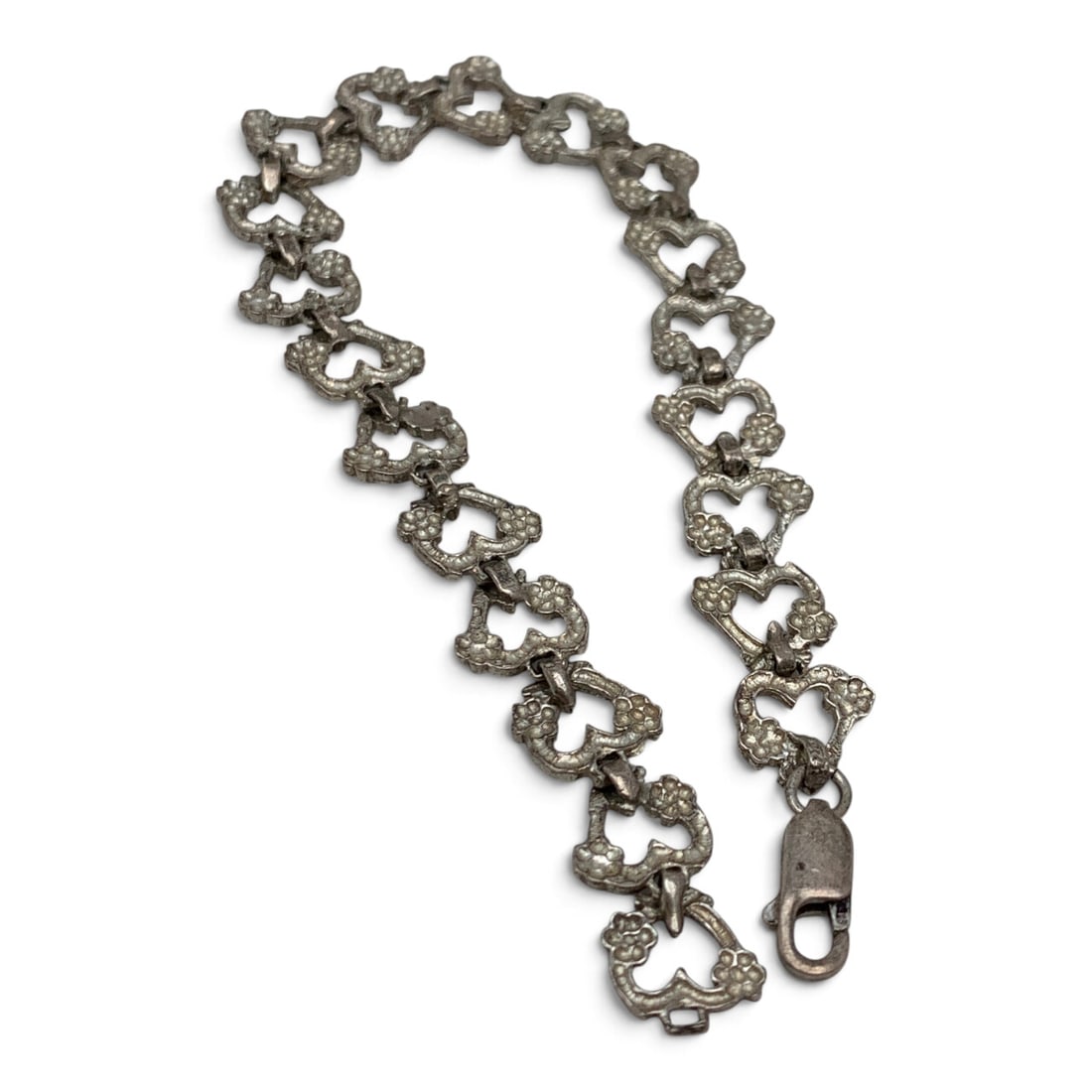Sterling Silver Heart Bracelet - 7