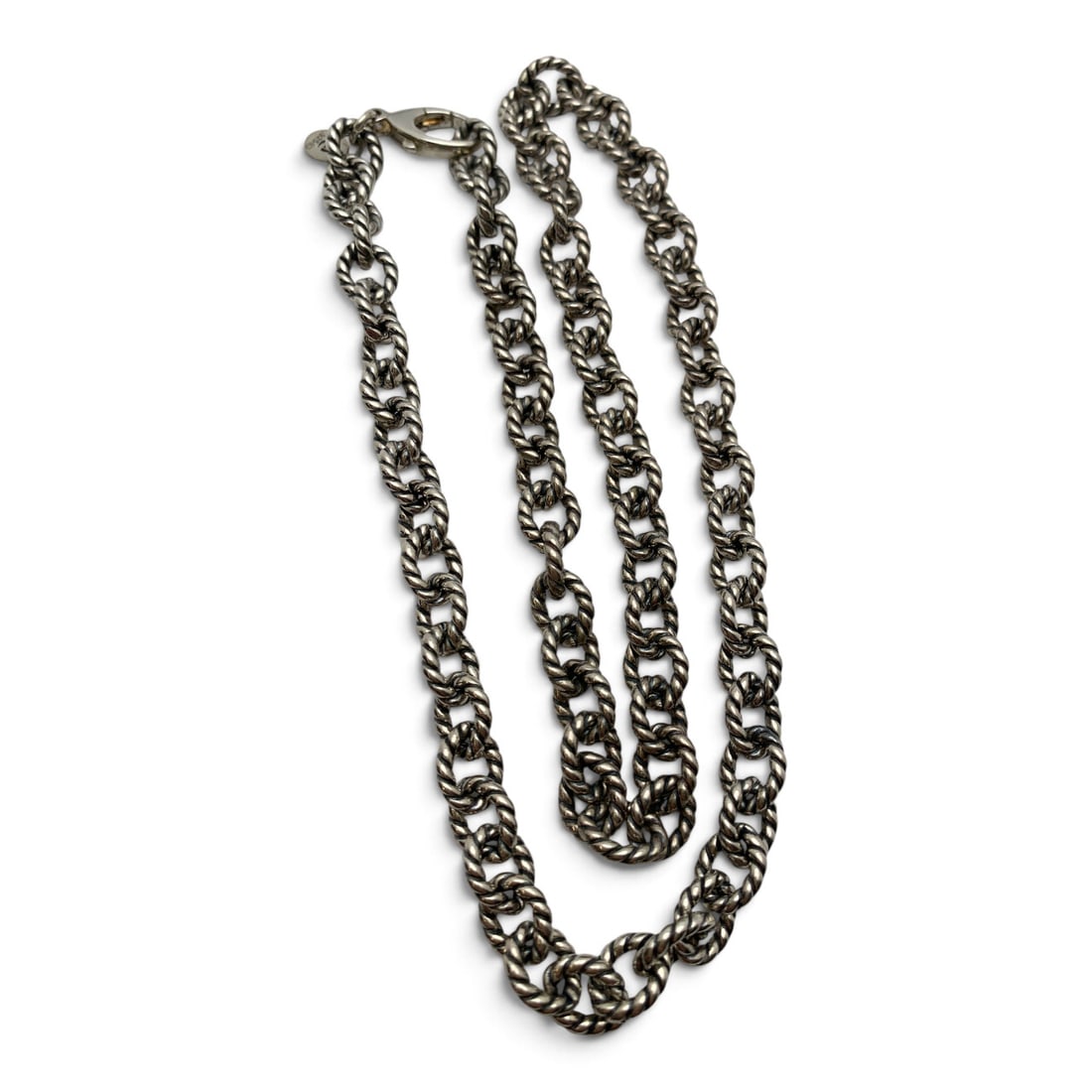 Sterling Silver Textured Necklace - 2