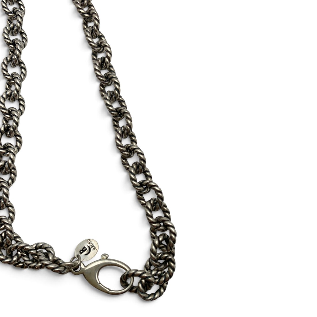 Sterling Silver Textured Necklace - 4